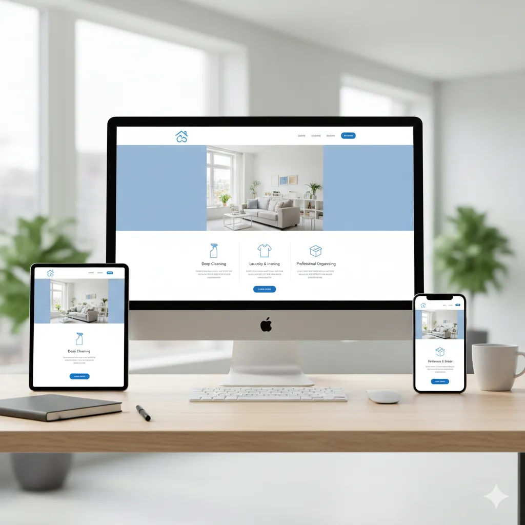 Clean and modern website design for service provider